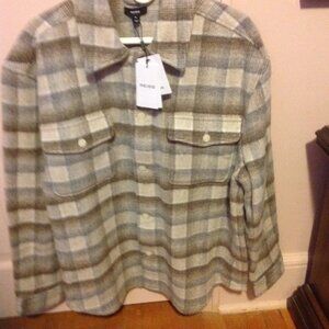 Reiss Men's X-Large Multicolor Long Sleeve Wool Blend Shirt Jacket - NWT